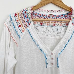 Free People embroidered Henley